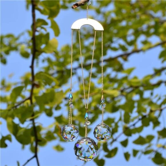 30/30/40mm Crystal Ball Prisms Suncatcher Hanging Ornament Chakra Crystals - Picture 2 of 7